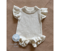 White ShortSleeve Ruffle Romper