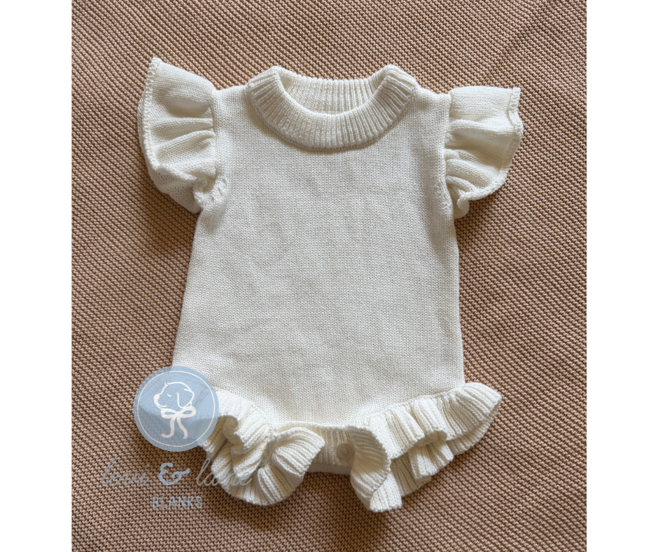 White ShortSleeve Ruffle Romper