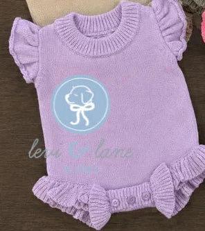 Lavender Short Sleeve Ruffled Romper