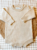 Ivory Long Sleeve Non-Ruffle Romper