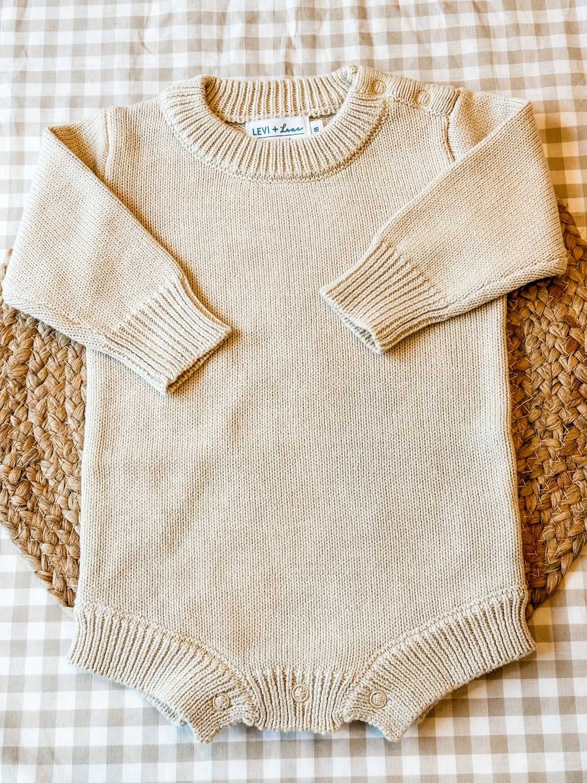 Ivory Long Sleeve Non-Ruffle Romper