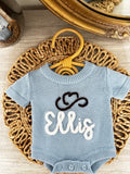 Blue Short sleeve Romper